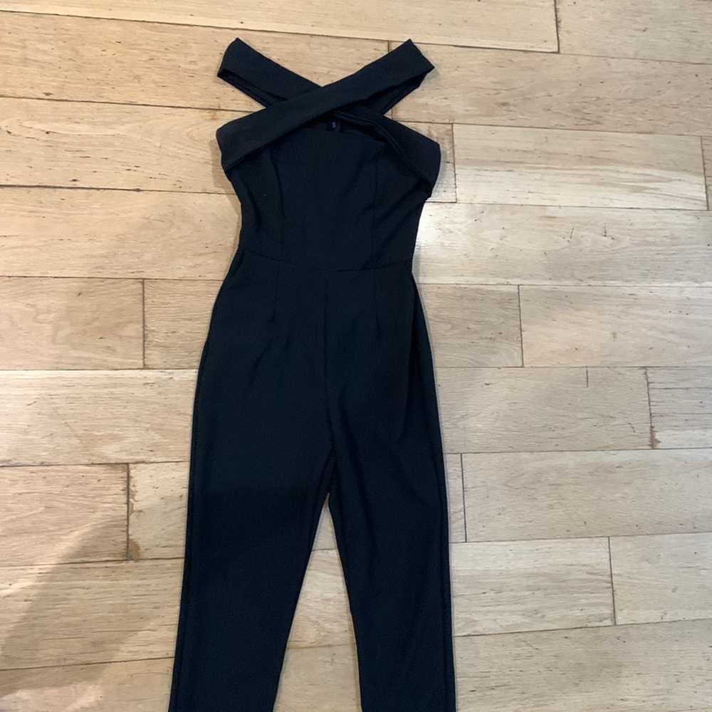 NEW black cross chest full length jumper